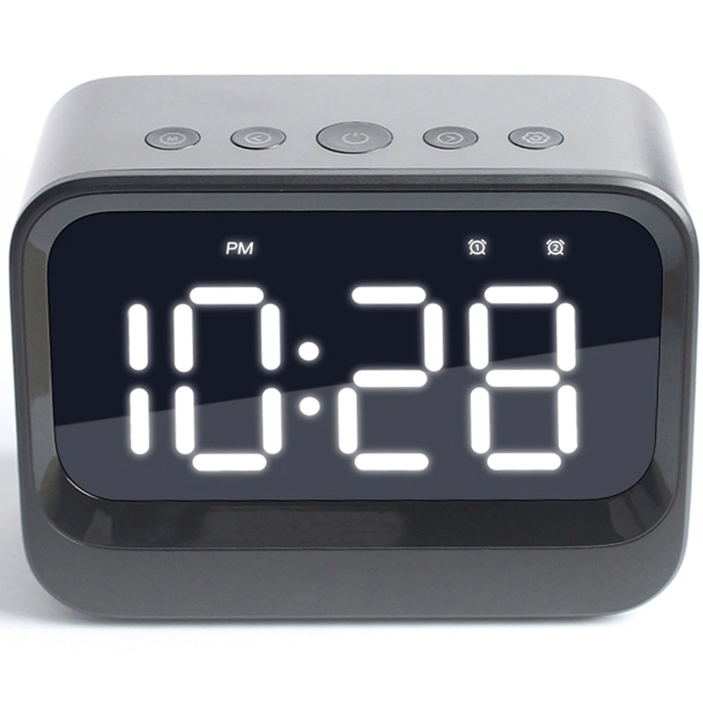 Clock Alarm Bluetooth Speaker Black