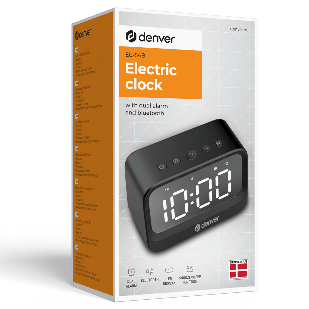 Klocka Alarm Bluetooth-högtalare Svart