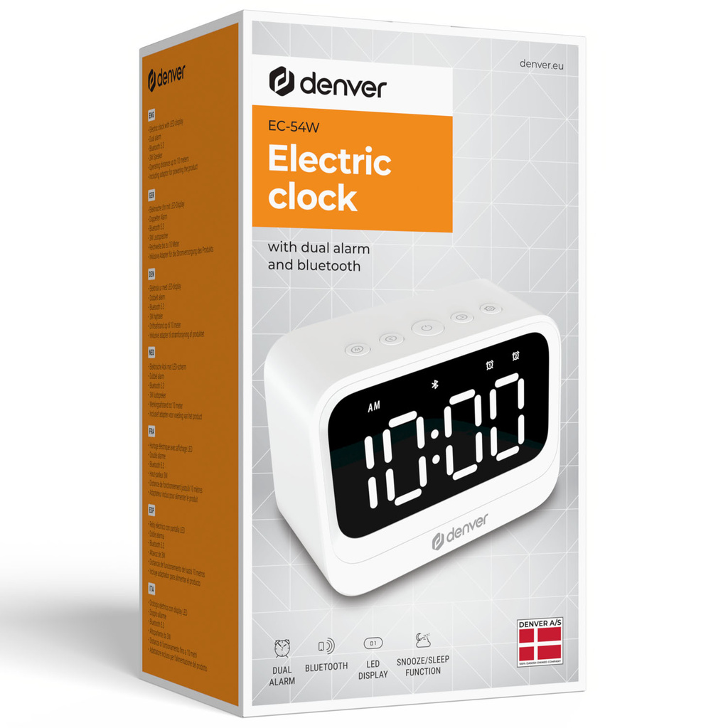 Klocka Alarm Bluetooth-högtalare Vit