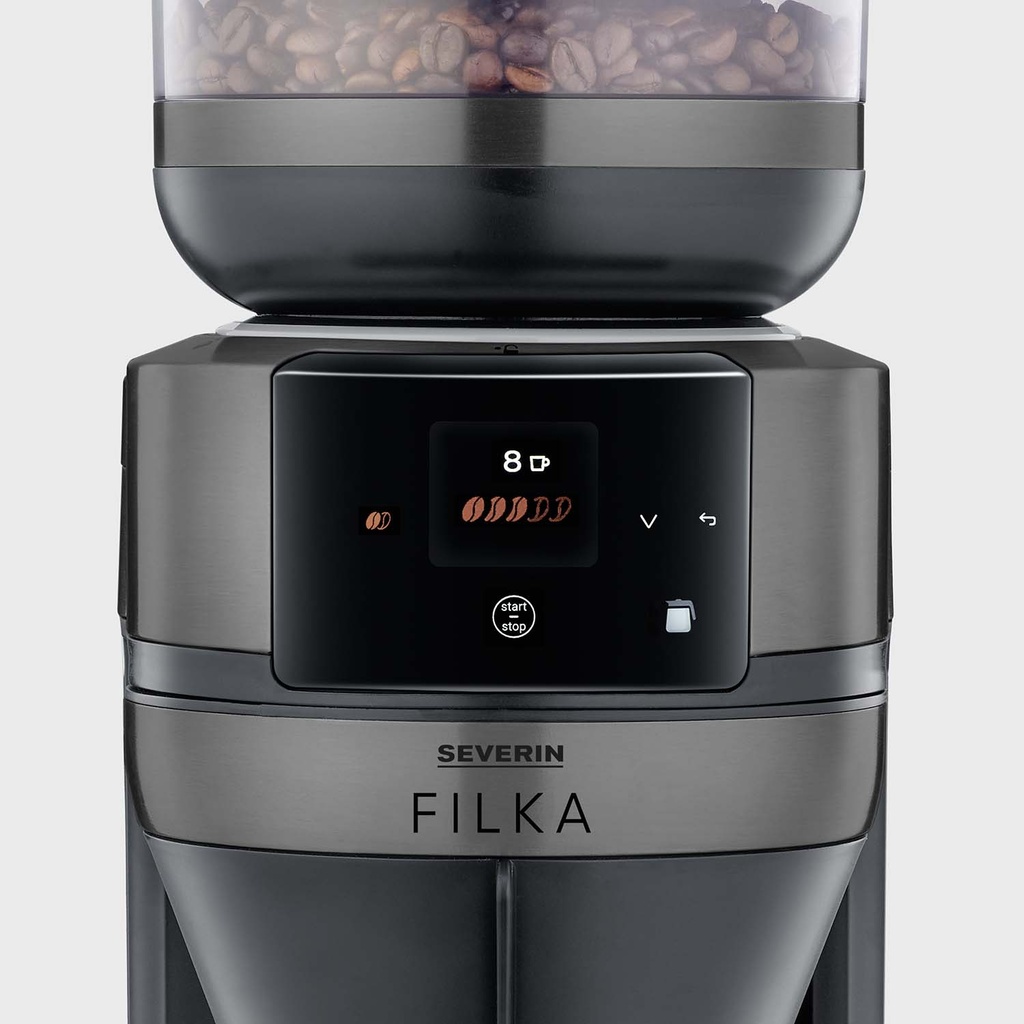 Helautomatisk filterkaffebryggare FILKA 2.0 med termoskanna KA 4855 Dark Inox