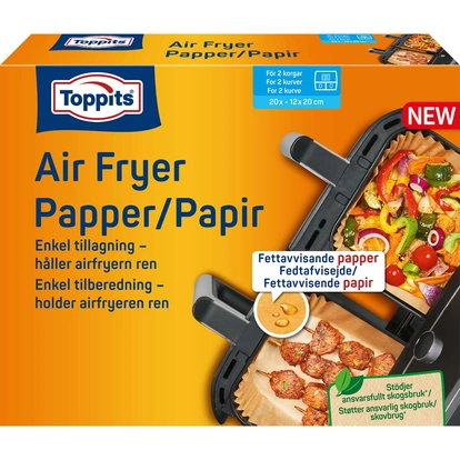 Airfryer Grease Filter 12cm x 20cm, Grease-Repellent Paper. For Double Baskets
