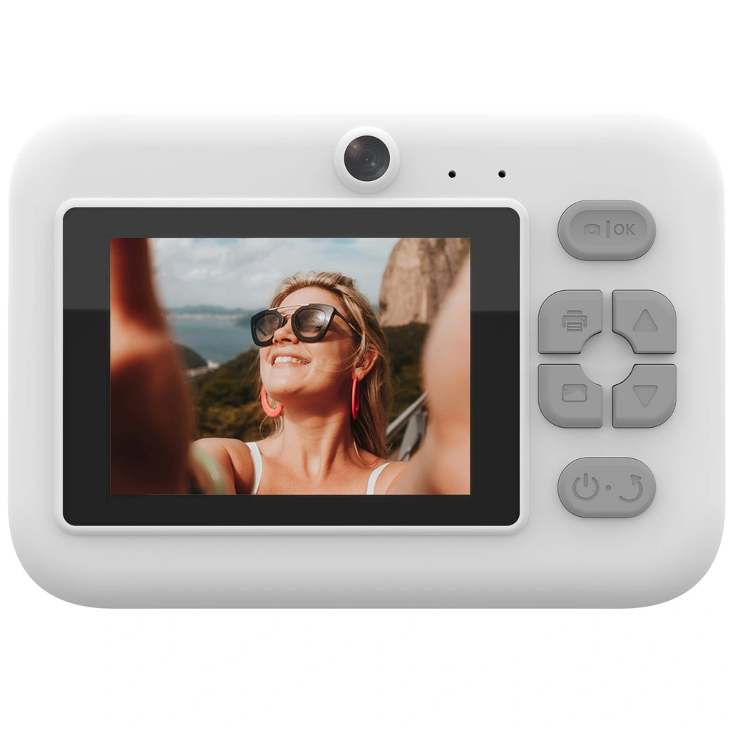 Kamera Utskriftsfunktion Selfie-lins Vit