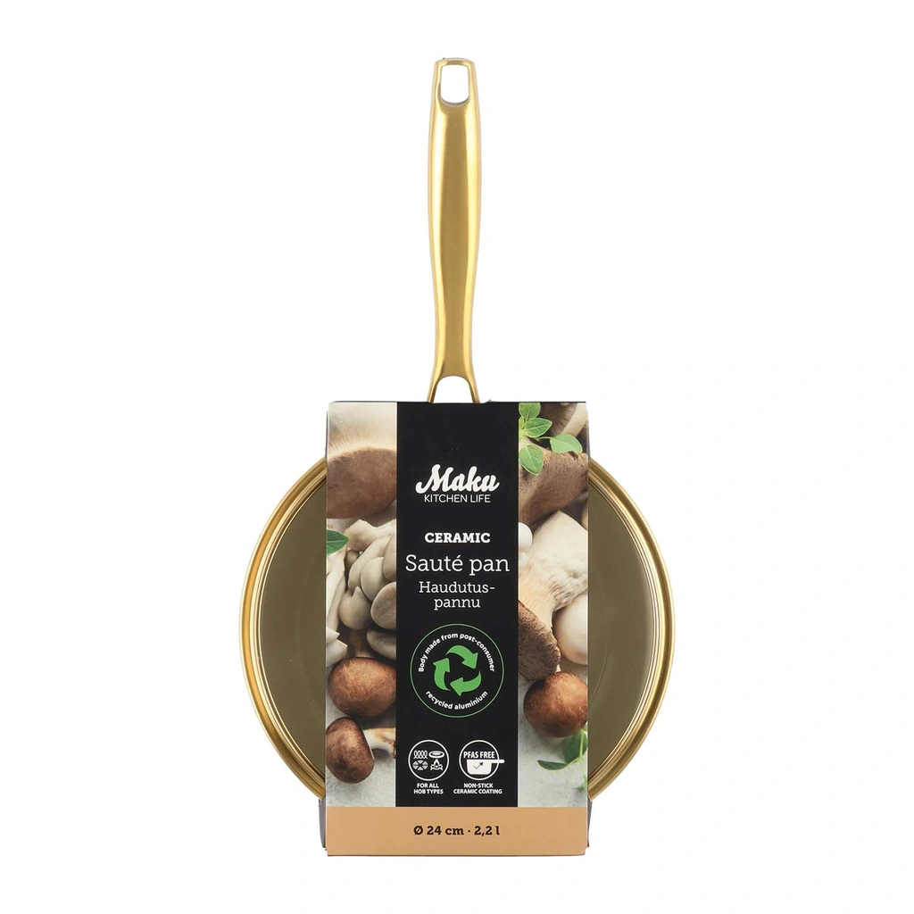 Sautépanna Maku beige 24 cm med Lock 2,2 L