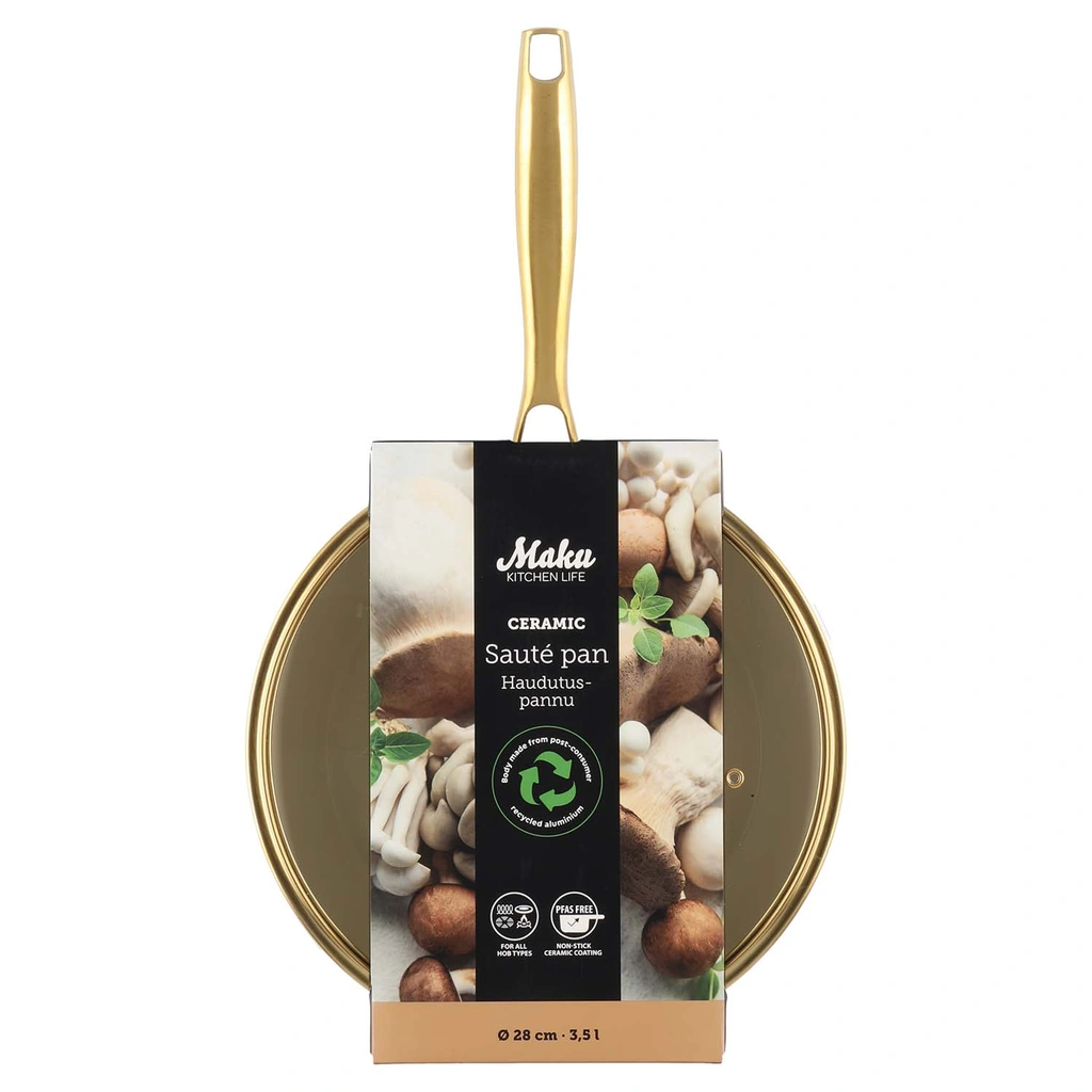 Sauté pan Maku beige 28 cm with Lid 3,5 L