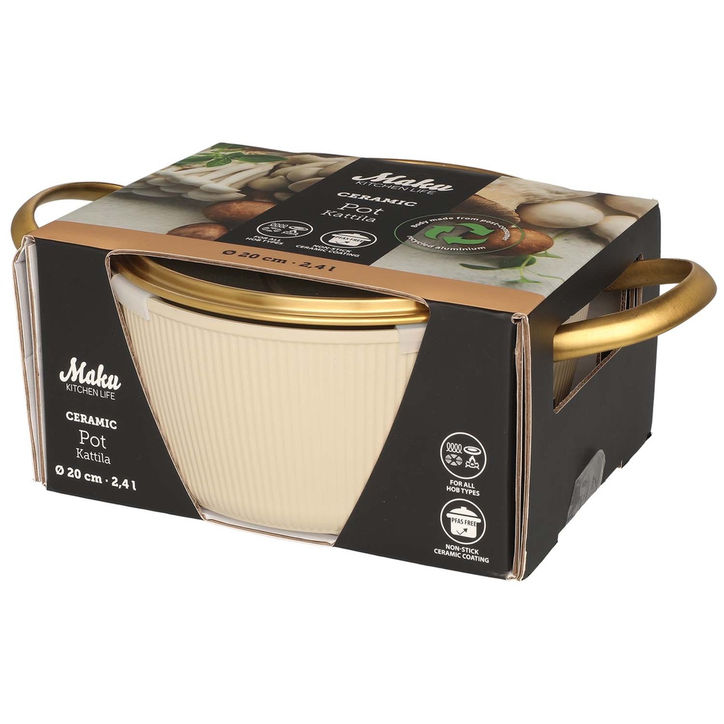 Gryta Maku beige 20 cm 2,4 L