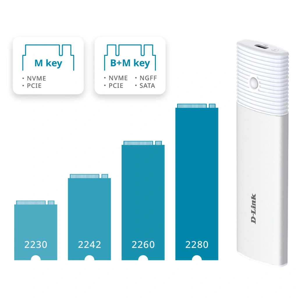 DSP-411 Enclosure USB-C 4.0 M.2 NVMe/NGFF SSD