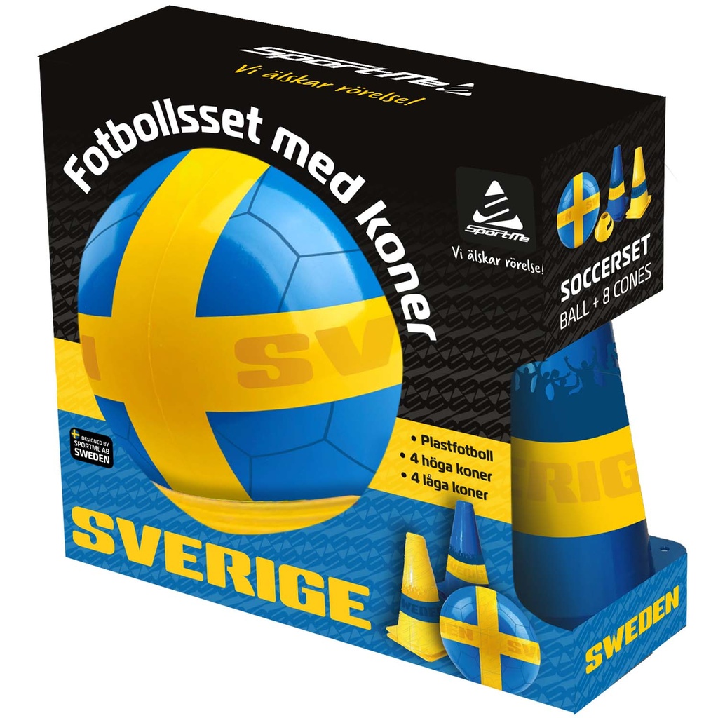 Fotbollsset SVERIGE  - Boll och Koner