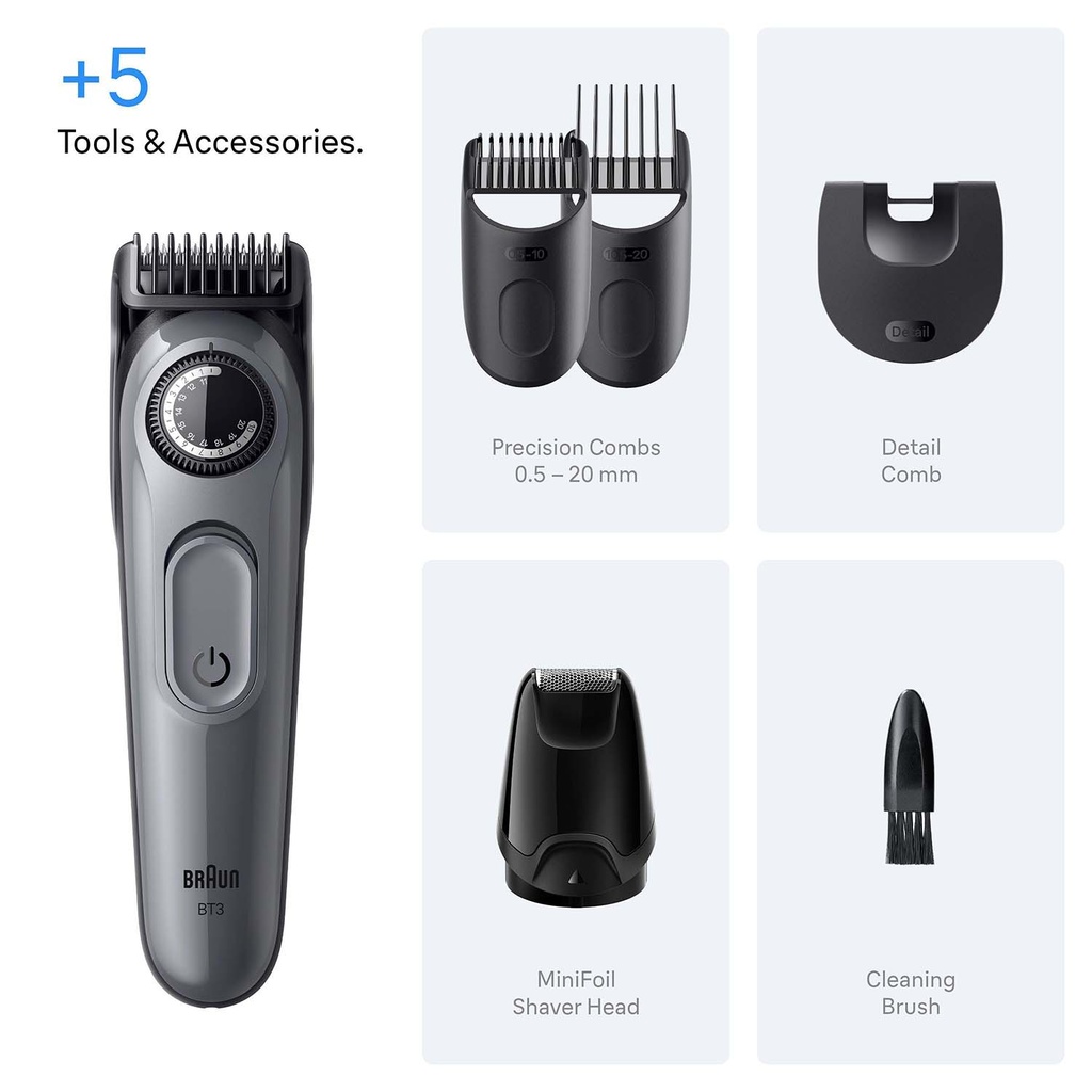 Skäggtrimmer BT 3560 +5 stylingtillbehör