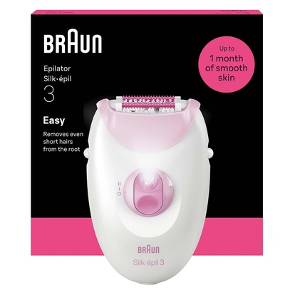 Epilator Silk·épil 3, Epilator med sladd, Långvarigt Slät Hud, 3-000, Rosa