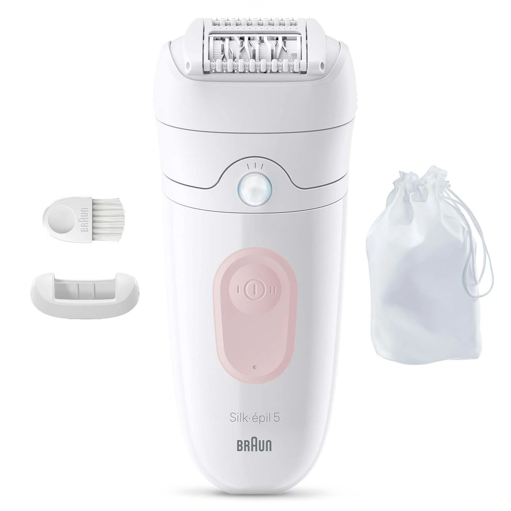 Epilator Silk·épil 5, Wet & Dry, Enkel Hårborttagning, Långvarigt Slät Hud, 5-011, Flamingo