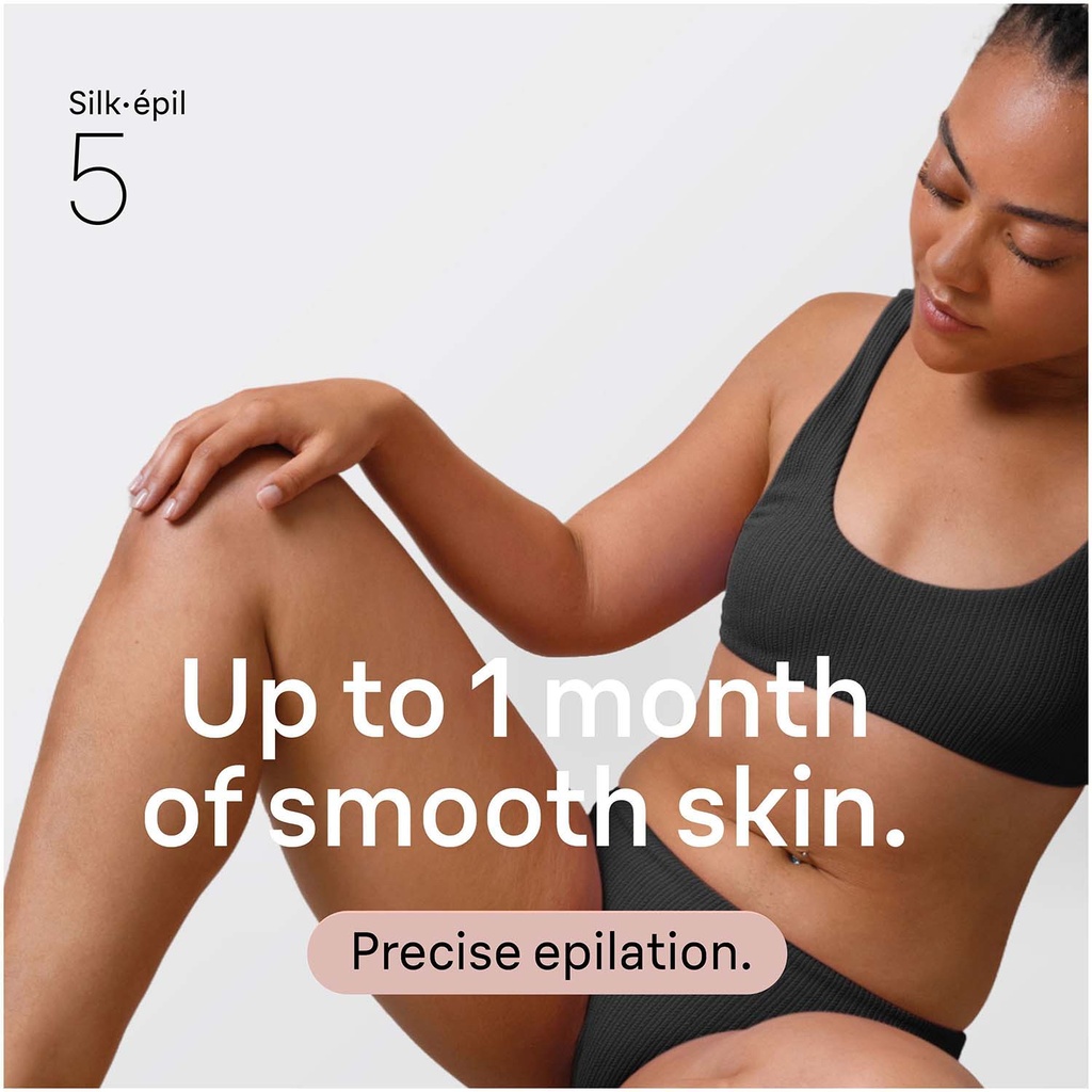 Epilator Silk·épil 5, Wet & Dry, Enkel Hårborttagning, Långvarigt Slät Hud, 5-011, Flamingo