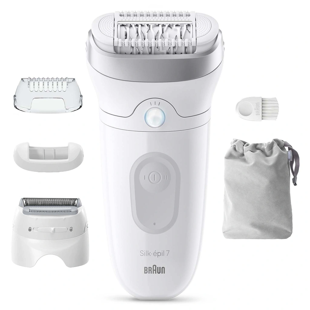 Epilator Silk·épil 7, Wet & Dry, Långvarigt Slät Hud, 7-041, Silver