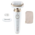 Epilator Silk·épil 9 Flex Wet & Dry, Långvarigt Slät Hud, 9-011 3D, Guld