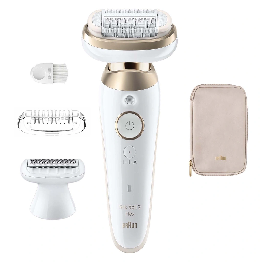 Epilator Silk·épil 9 Flex Wet & Dry, Långvarigt Slät Hud, 9-030 3D, Guld