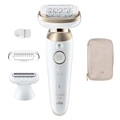 Epilator Silk·épil 9 Flex Wet & Dry, Långvarigt Slät Hud, 9-030 3D, Guld