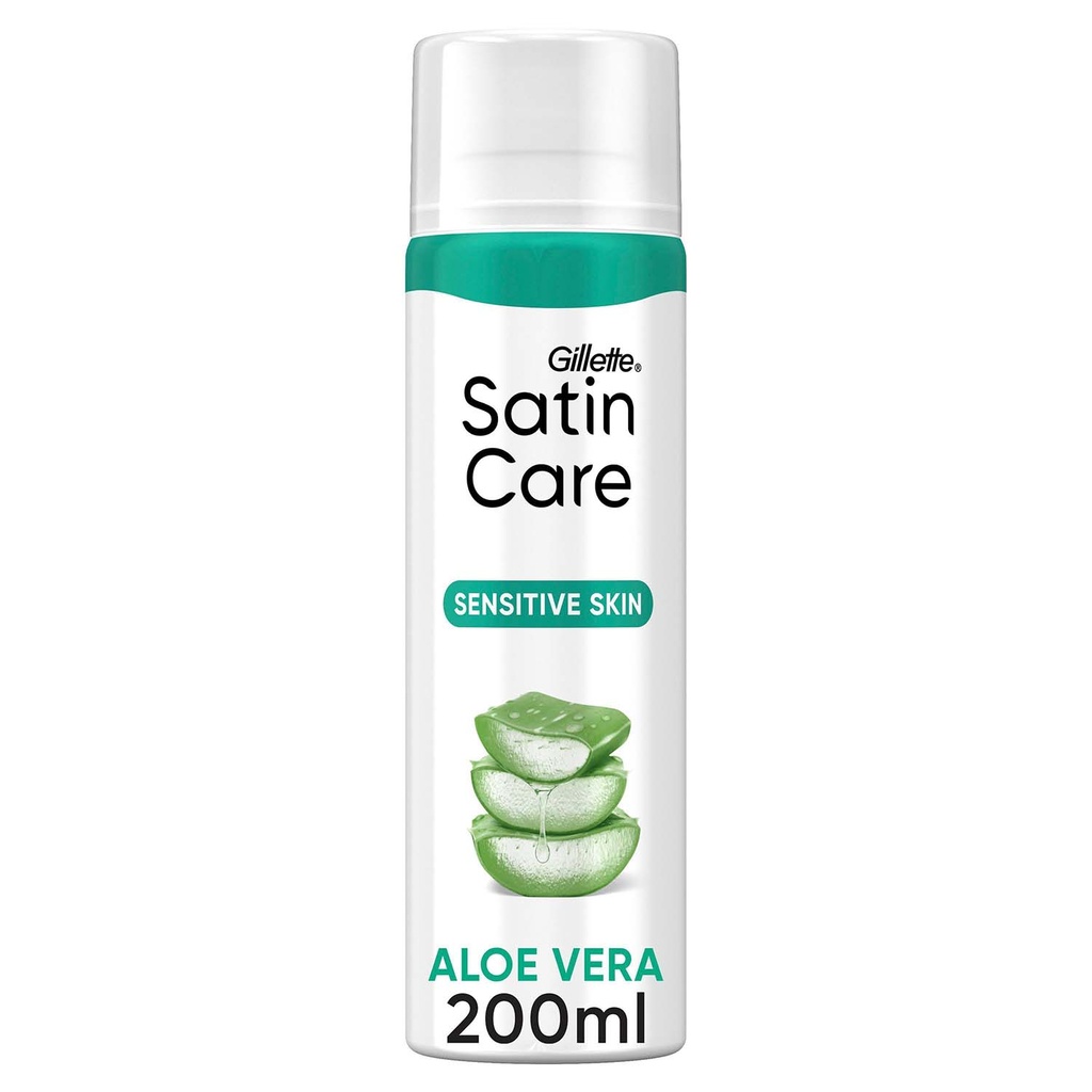 Rakgel Satin Care för Kvinnor med en touch av Aloe Vera för Känslig Hud, 200ml