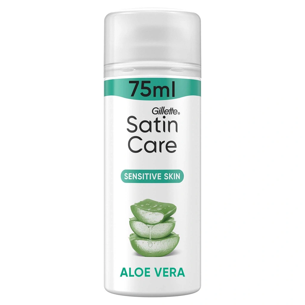 Rakgel Satin Care för Kvinnor med en touch av Aloe Vera för Känslig Hud, 75ml