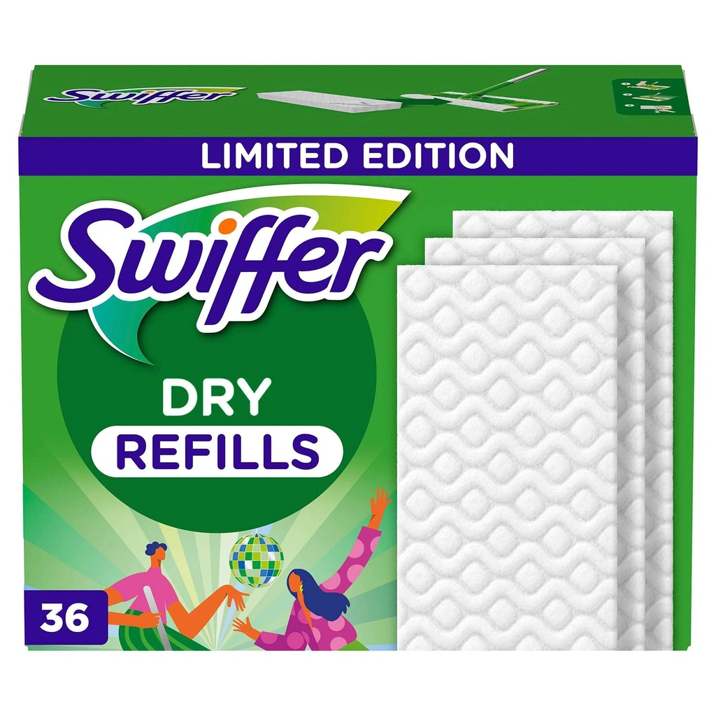 Refilldukar 36st torra för golv,för djurhår "Dance away the dust"