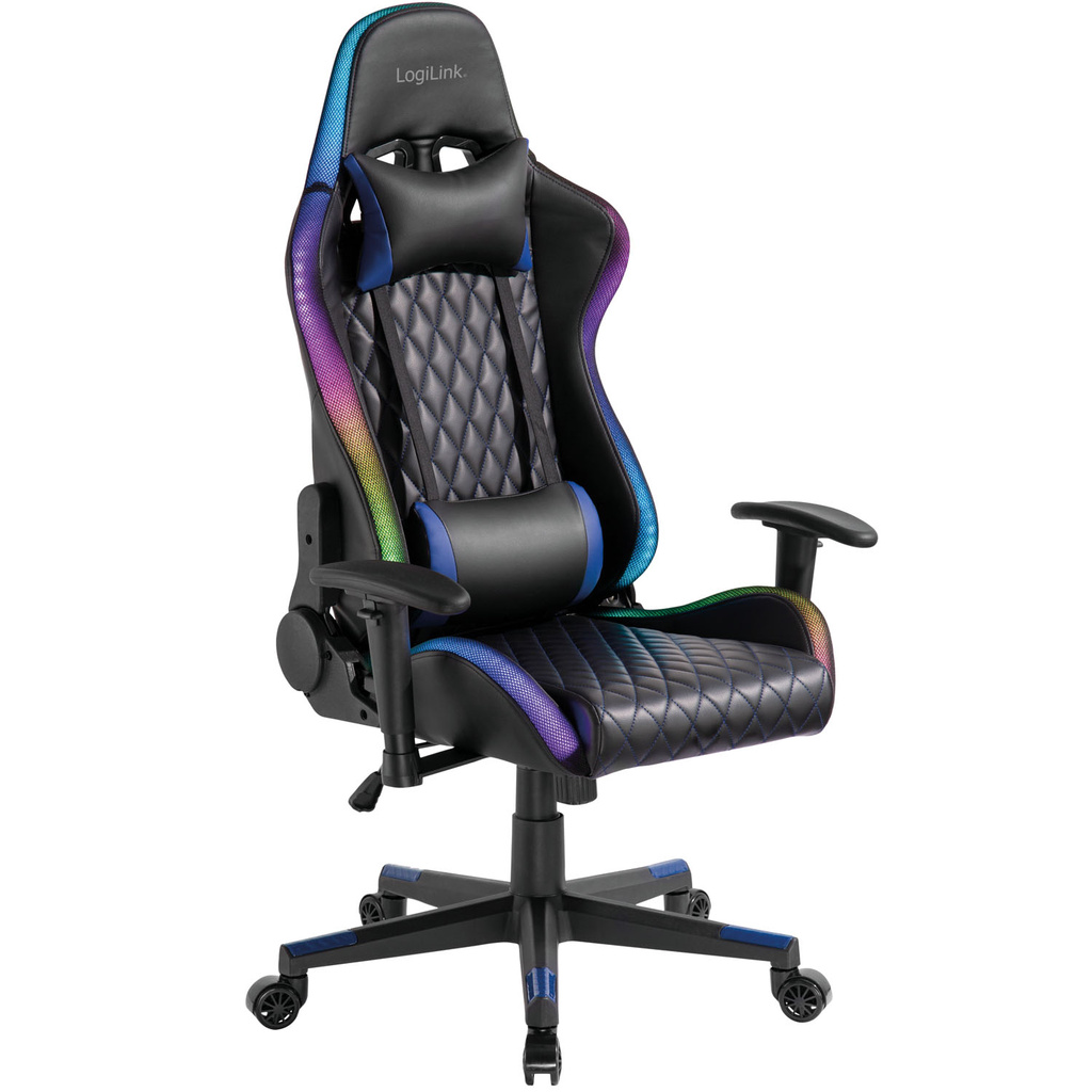 Gamingstol RGB Svart/Blå