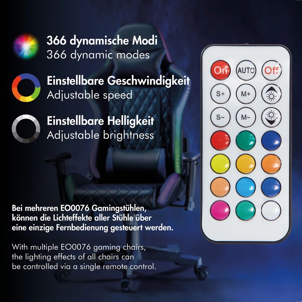 Gamingstol RGB Svart/Blå