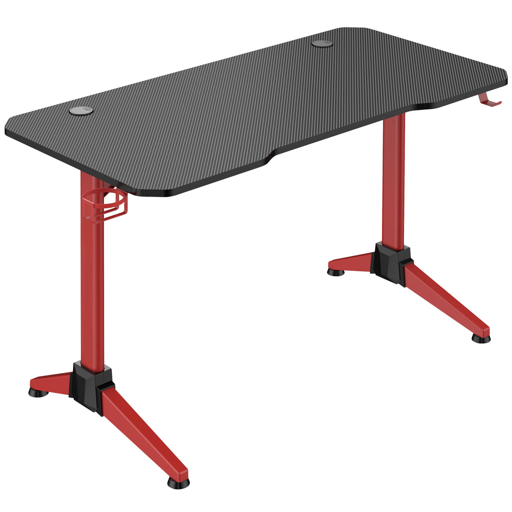 Gamingskrivbord 120x60 cm RGB Svart/Röd