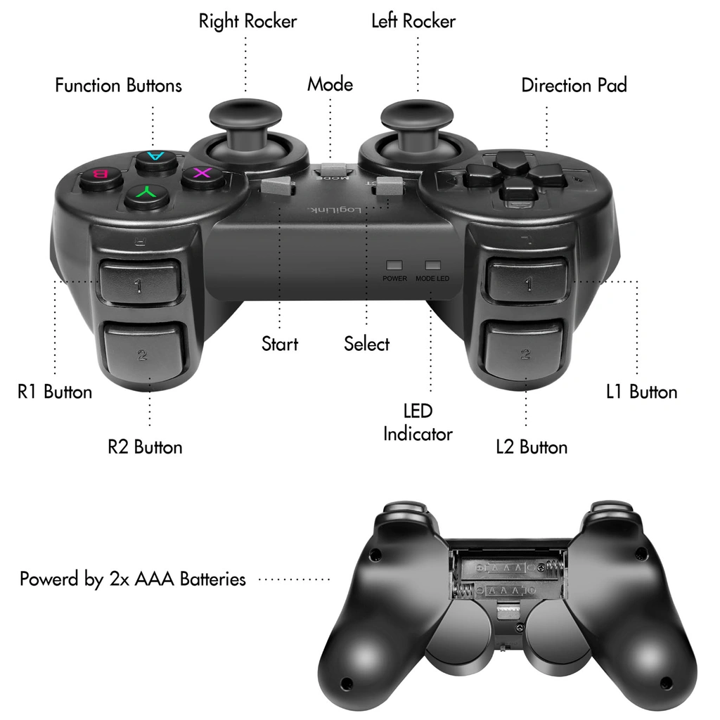 Gamepad Trådlös 2,4 GHz Svart