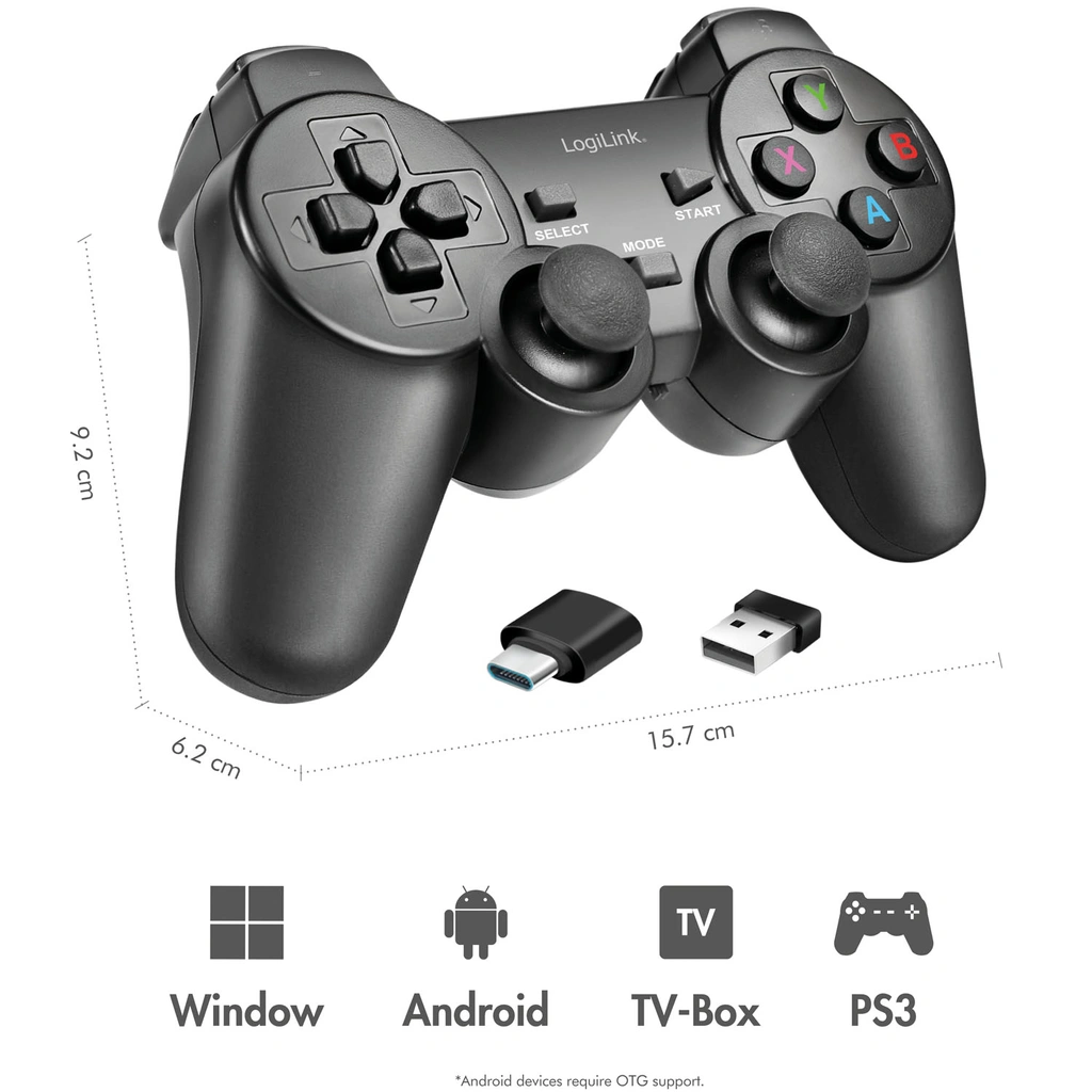 Gamepad Trådlös 2,4 GHz Svart