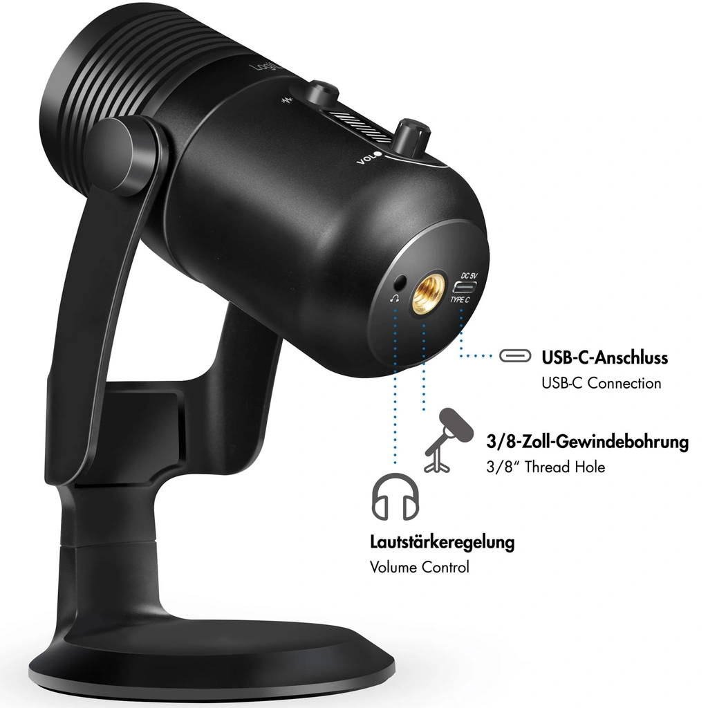 Mikrofon USB Riktad NRC RGB Svart