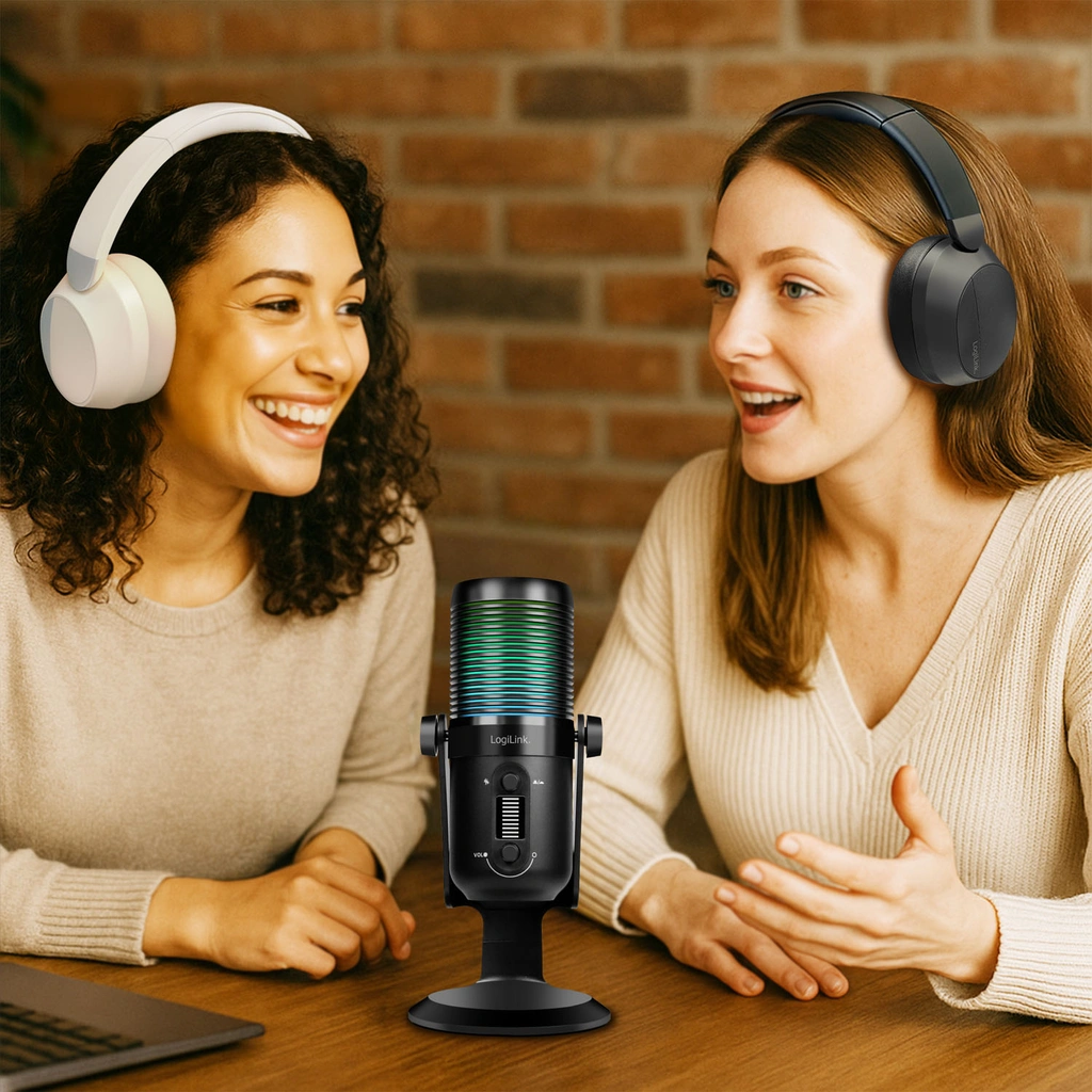 Mikrofon USB Riktad/Rundstrålande NRC RGB Svart