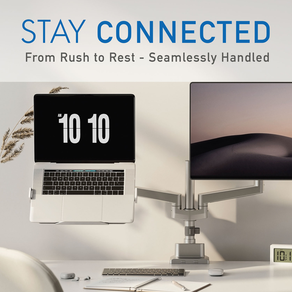 Laptophållare 11,6-17,3" för monitorarm Aluminium
