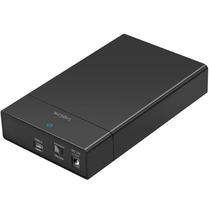 Hårddiskkabinett 2,5"/3,5" SATA USB-C 5 Gbit/s Skruvfri design Svart