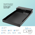 Hårddiskkabinett 2,5"/3,5" SATA USB-C 5 Gbit/s Skruvfri design Svart