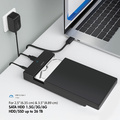 Hårddiskkabinett 2,5"/3,5" SATA USB-C 5 Gbit/s Skruvfri design Svart