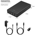 Hårddiskkabinett 2,5"/3,5" SATA USB-C 5 Gbit/s Skruvfri design Svart