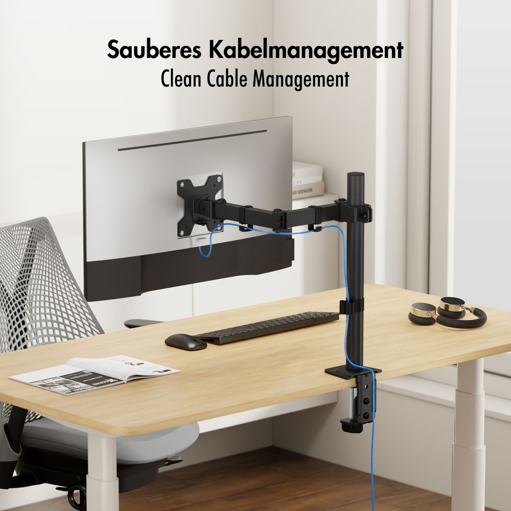Monitorfäste 17-32" 376mm Lång Svart