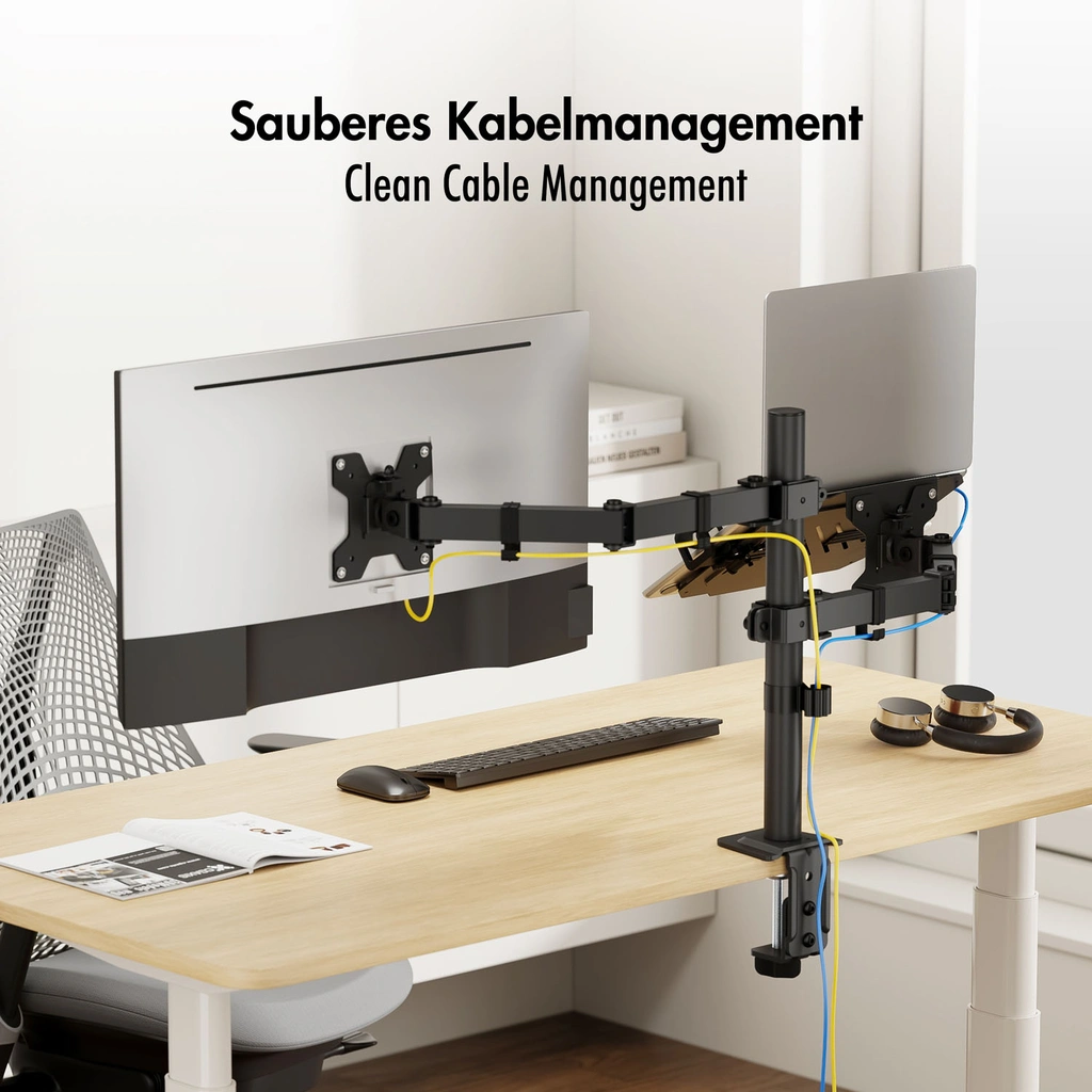 Monitorfäste 17-32" med hållare för laptop 12-17"