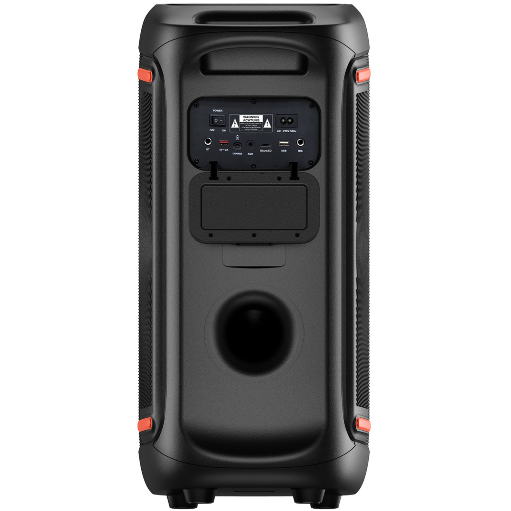 Högtalare Bluetooth 2x6,5" woofers 100W Batteri LED-ljus BPS-370 Svart