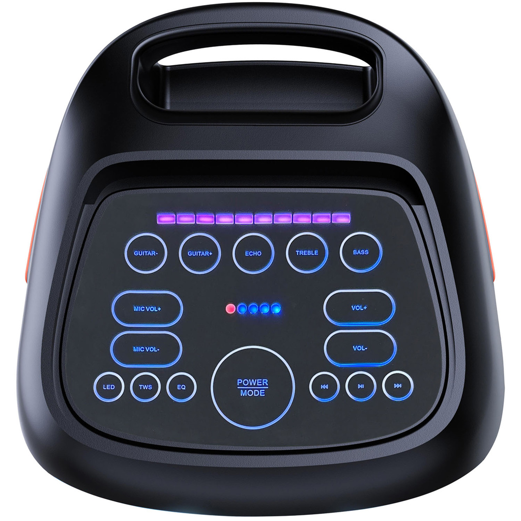 Högtalare Bluetooth 2x6,5" woofers 100W Batteri LED-ljus BPS-370 Svart