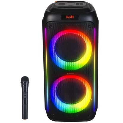 Party Speaker Bluetooth 2x10" woofer Battery LED light BPS-458 Black