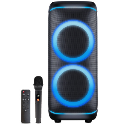 Högtalare Bluetooth 2x10" woofers 200W Batteri LED-ljus BPS-470 Svart