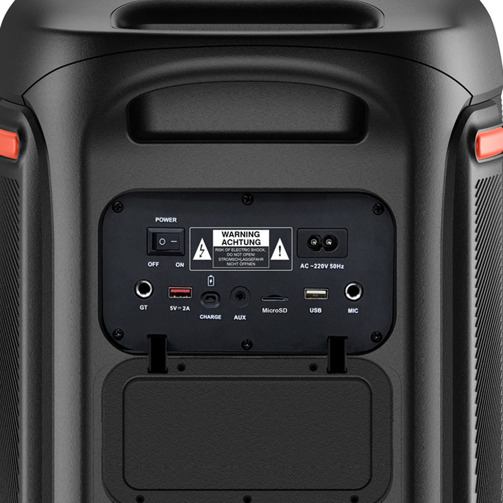 Högtalare Bluetooth 2x10" woofers 200W Batteri LED-ljus BPS-470 Svart