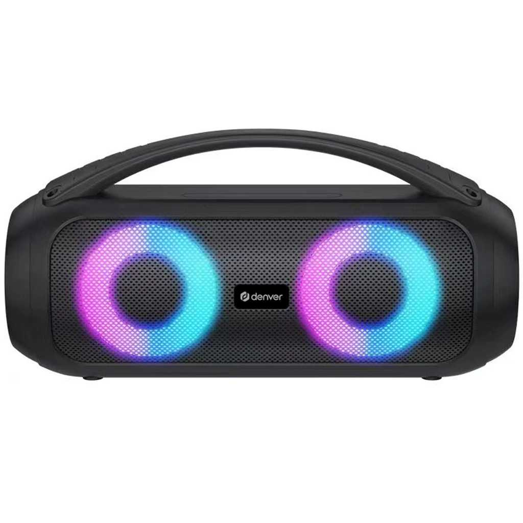 Högtalare Bluetooth 2x20W RMS Ljuseffekter Laddbart batteri BTG-618 Svart