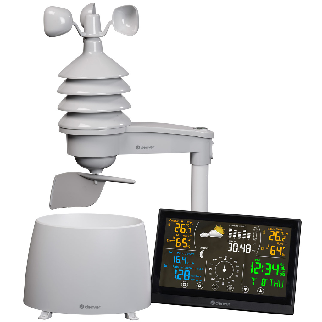 Weather station with clock & rain gauge WS-650