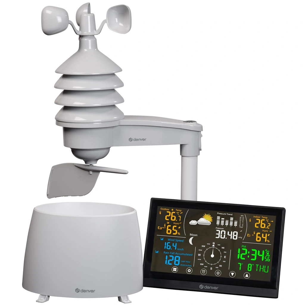 Väderstation Vind och regn-sensor Färgskärm WS-650
