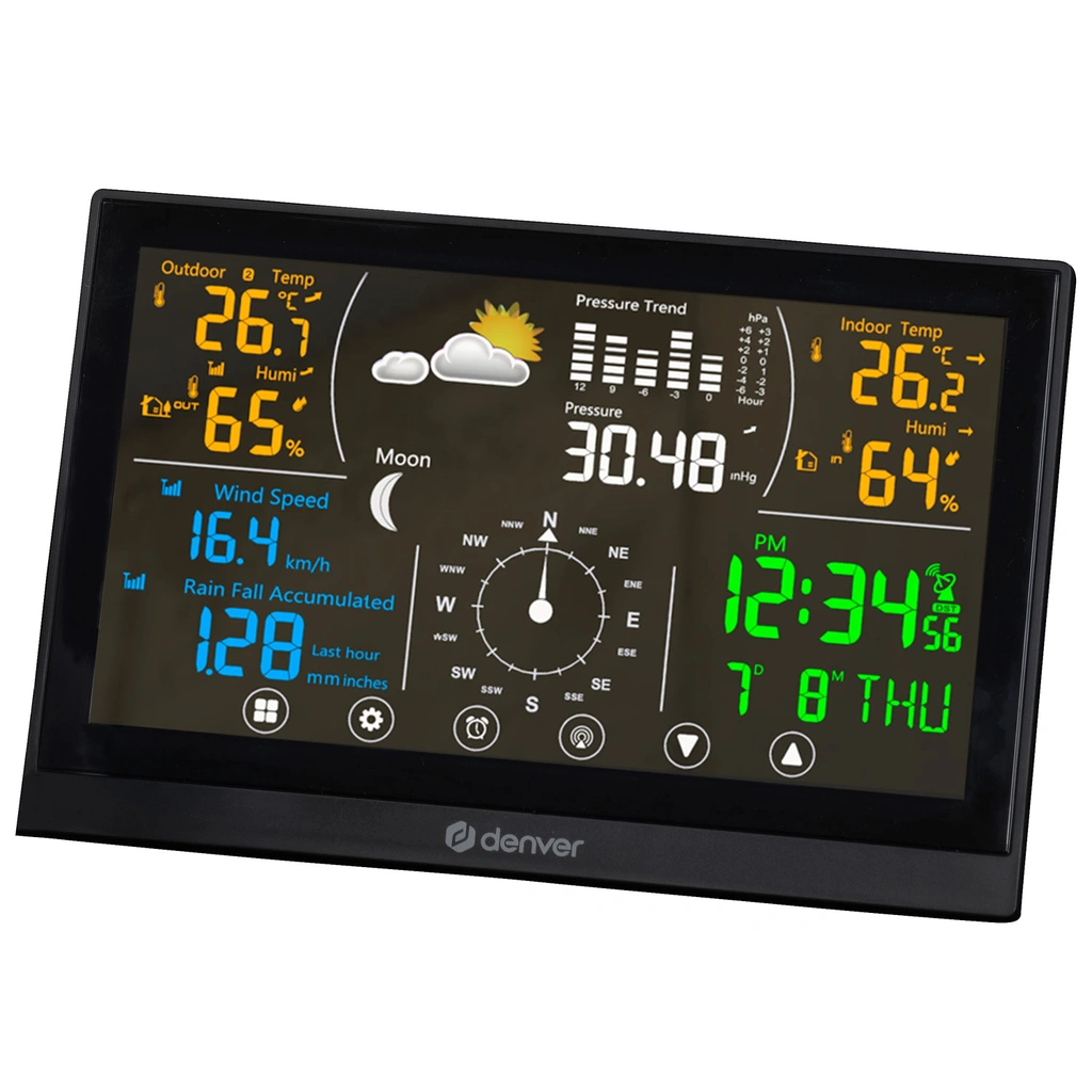 Väderstation Vind och regn-sensor Färgskärm WS-650