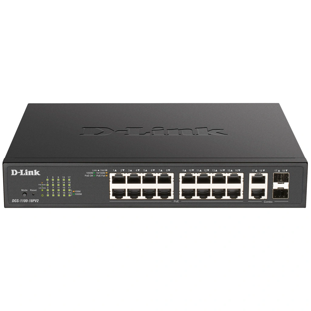 DGS-1100-18V2 16-port Smart Administrerbar Gigabit-Switch