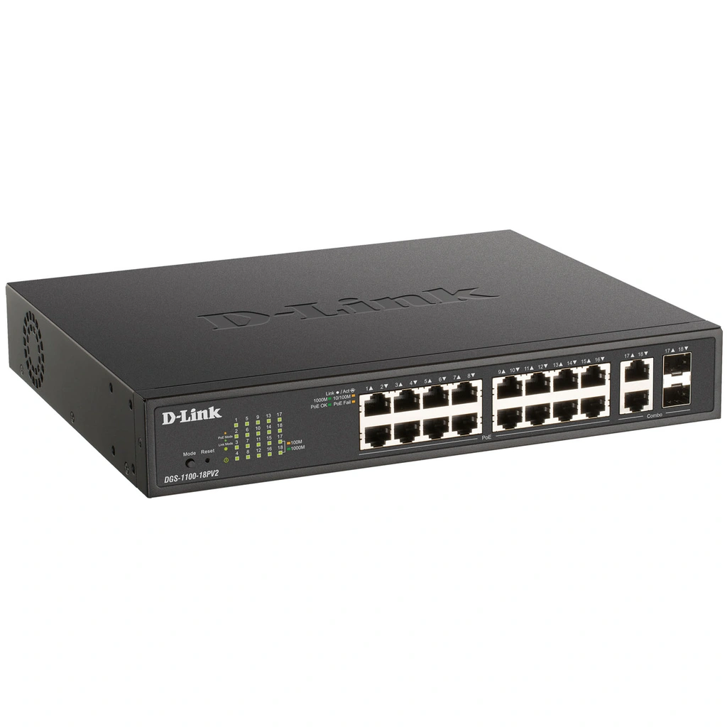 DGS-1100-18V2 16-port Smart Administrerbar Gigabit-Switch