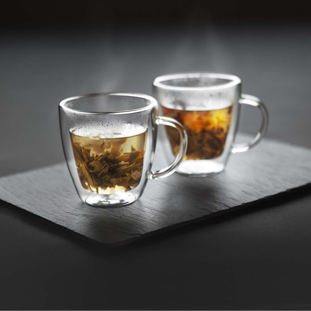 Coffee cup double walled glass 25 cl 2 pcs