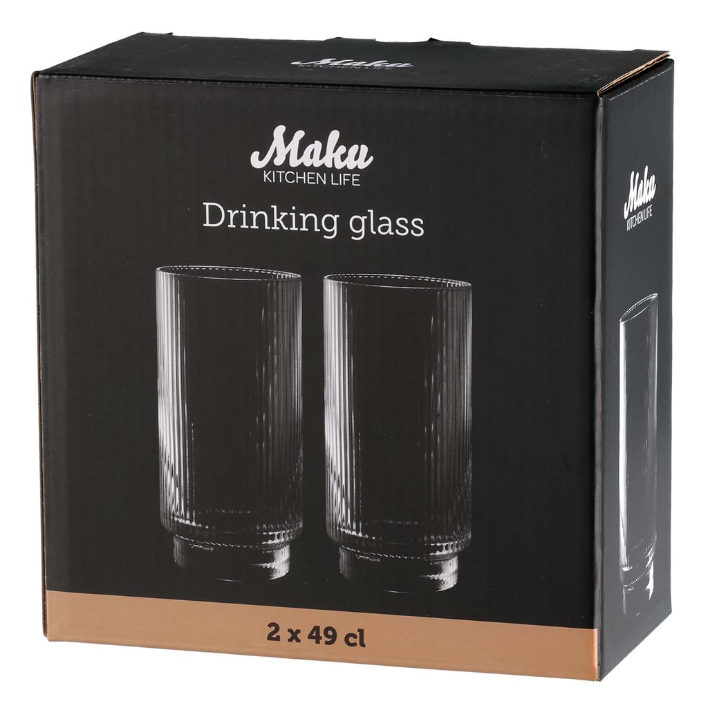 Dricksglas räfflat 49 cl 2-pack