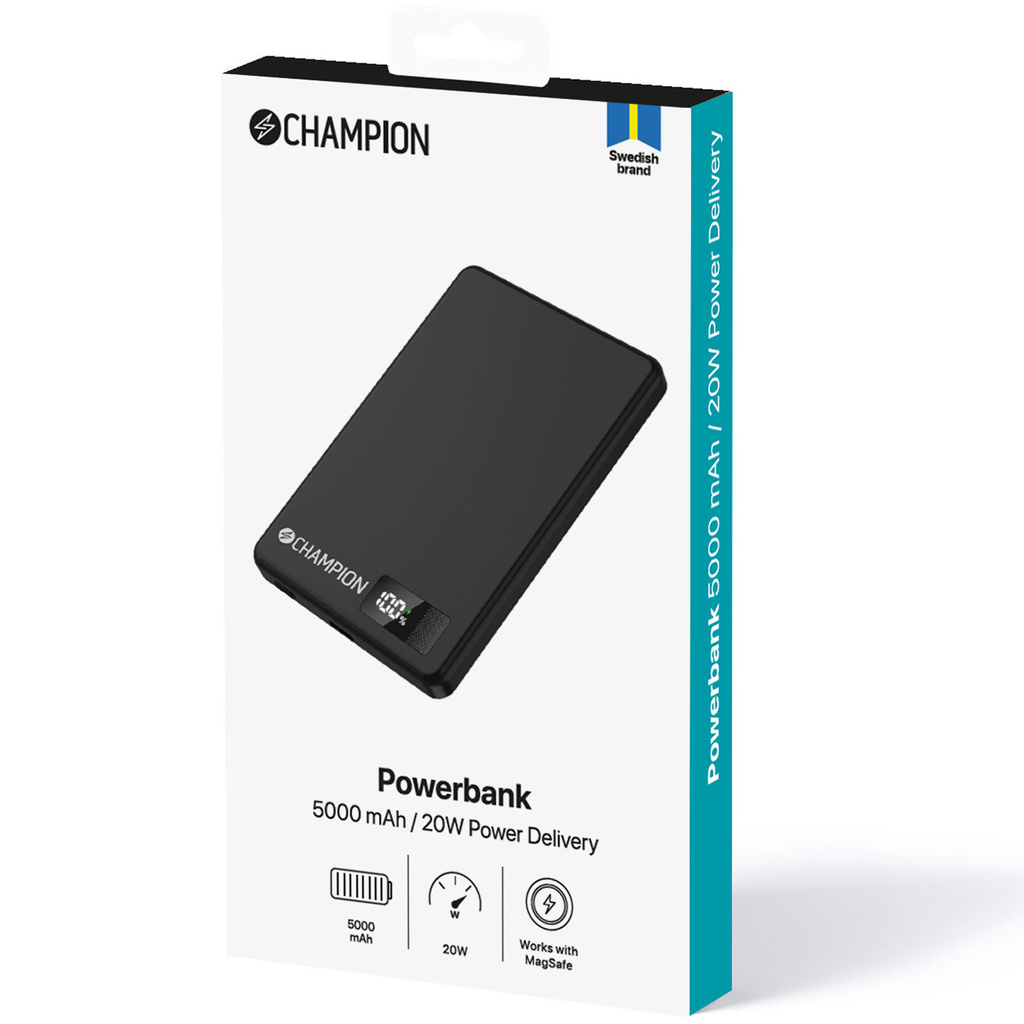 Powerbank 5000mAh Magsafe-kompatibel 20W PD Svart